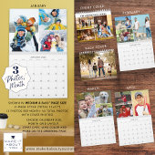 Einfache 3 Fotos pro Monat Kalender