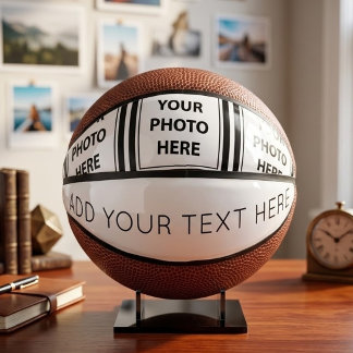 Einfache 3 Fotos & Text hinzufügen - Bild hochlade Mini Basketball