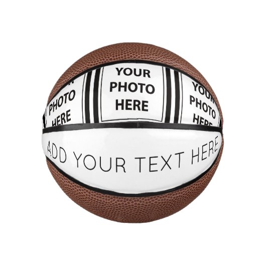 Einfache 3 Fotos & Text hinzufügen - Bild hochlade Mini Basketball (Vorderseite)