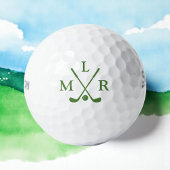 Einfache 3 Grüne Monogramm Golfball