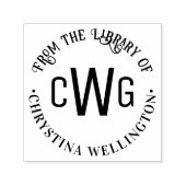 Einfache 3 Initialbuchstaben Monogram #1 Library B Permastempel (Design)