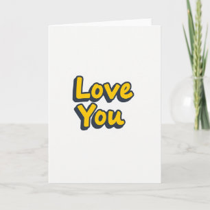 Einfache 3D-Love-You-Textkarte Karte