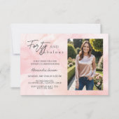 Einfache 40 & Fabulous Foto Rose Gold 40. Geburtst Einladung (Vorderseite)