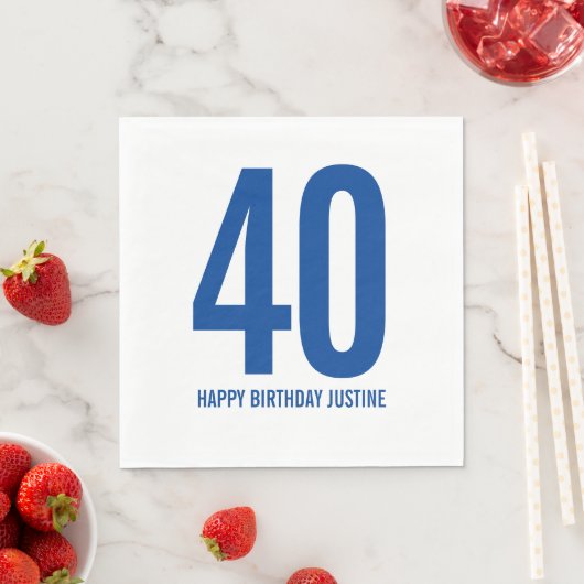 Einfache 40. Geburtstag Napkins Serviette (Beispiel)