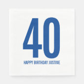 Einfache 40. Geburtstag Napkins Serviette (Vorderseite)