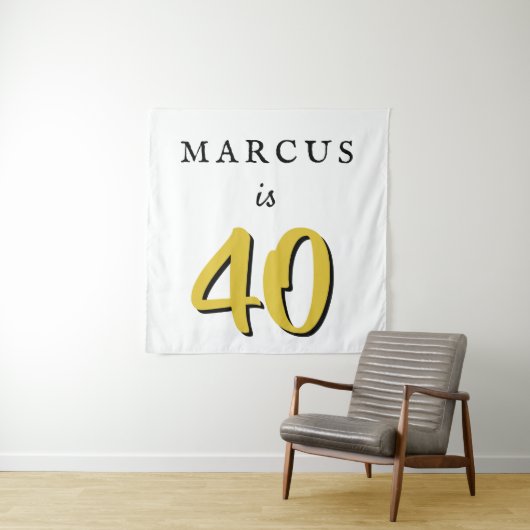 Einfache 40. Geburtstag Party Hintergrund Wandteppich (Beispiel)