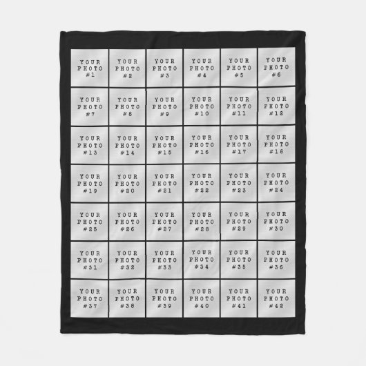 Einfache 42-Bild-Collage benutzerdefinierte Farbe Fleecedecke (Vorderseite)