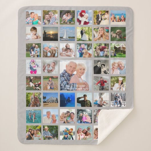 Einfache 45-Bild-Collage Personalisiert Sherpadecke (Vorderseite)