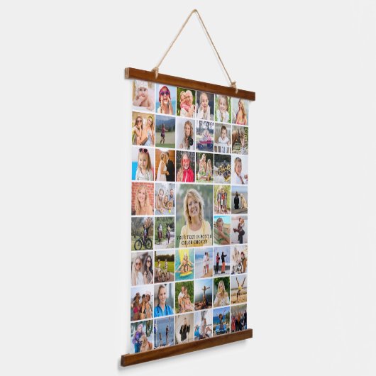 Einfache 45 Personalisierte FotoCollage Wandteppich Mit Holzrahmen (Gewinkelt)