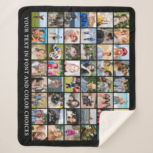 Einfache 48-Bild-Collage benutzerdefinierte Farbe Sherpadecke (Vorderseite)