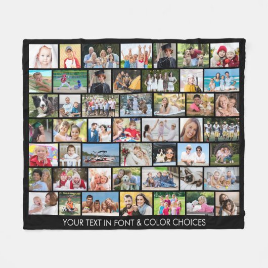 Einfache 49 Foto Collage Mehrere Formen Ihre Farbe Fleecedecke (Vorderseite (Horizontal))