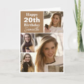 Einfache 4 Collage | Foto Jeglicher Geburtstag Karte (Vorderseite)