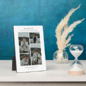 Einfache 4-Foto Collage Abschluss-Geschenke Fotoplatte (Seite)