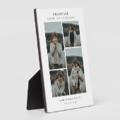Einfache 4-Foto Collage Abschluss-Geschenke Fotoplatte (Seite)