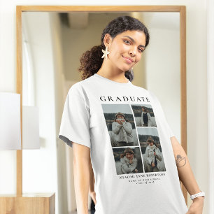 Einfache 4-Foto Collage Abschluss-Geschenke T-Shirt