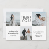 Einfache 4-Foto-Collage Dankeskarte (Vorderseite)