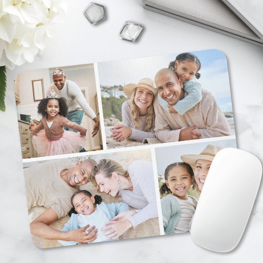 Einfache 4-Foto-Collage Mousepad