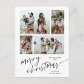 Einfache 4 Foto Collage Script Frohe Weihnachten (Vorderseite)