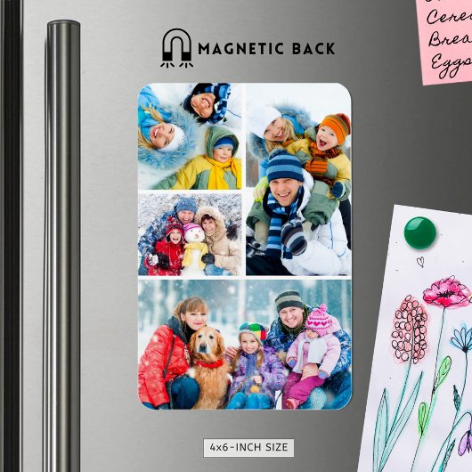 Einfache 4-FotoCollage Magnet