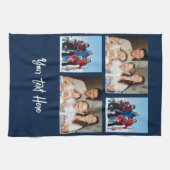 Einfache 4-FotoCollage | Sie können den Hintergrun Geschirrtuch (Horizontal)