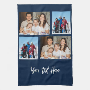 Einfache 4-FotoCollage   Sie können den Hintergrun Geschirrtuch