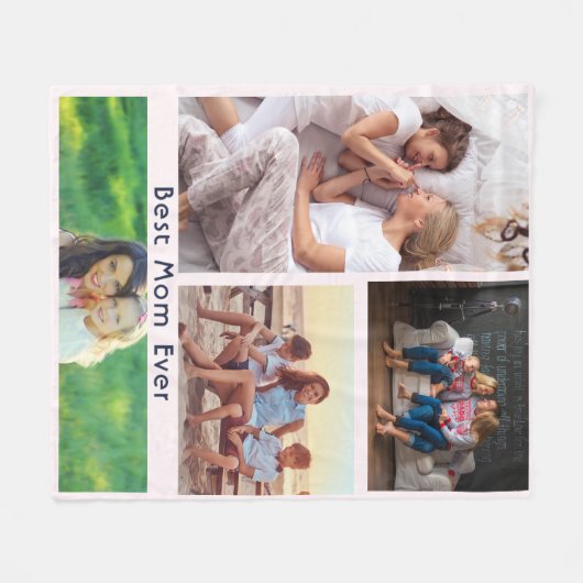 Einfache 4-Fotomaterial für die beste Mama aller Z Fleecedecke (Vorderseite (Horizontal))
