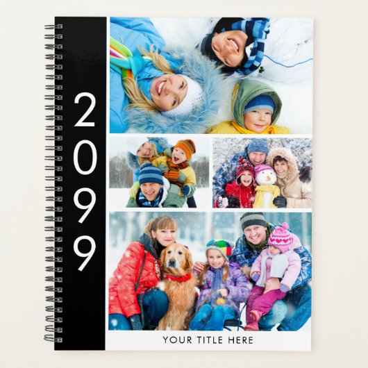 Einfache 4-Fotomaterial Personalisierter Planer (Vorderseite)