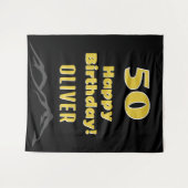 Einfache 50. Happy Birthday Party Hintergrund Wandteppich (Vorderseite (Horizontal))