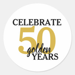 Einfache 50-jährige Jubiläumsfeier 50 Goldene Jahr Runder Aufkleber