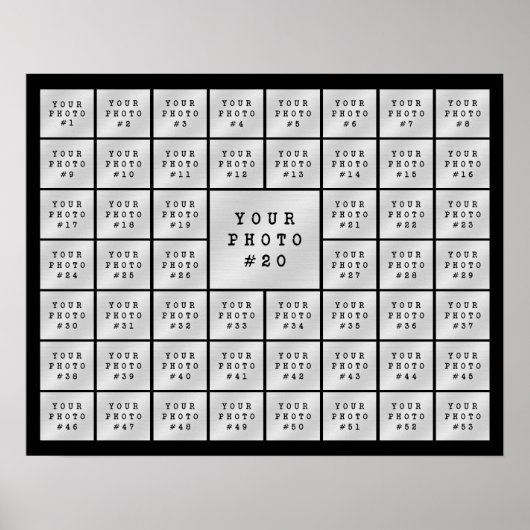 Einfache 53 FotoCollage benutzerdefinierte Farbe Poster (Vorne)