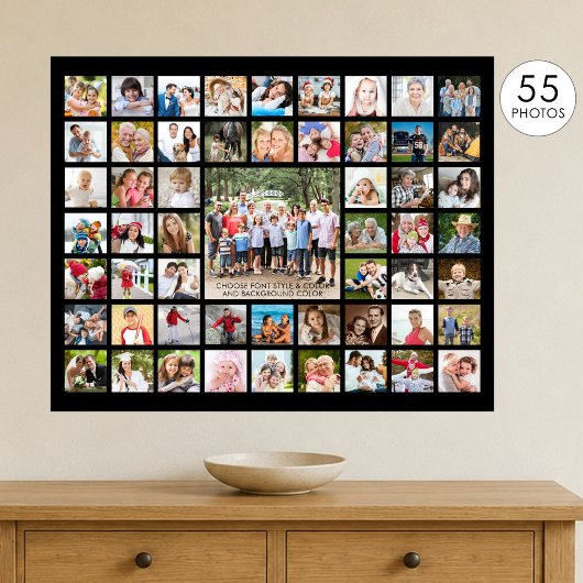 Einfache 55-Bild-Collage benutzerdefinierte Farbe Poster