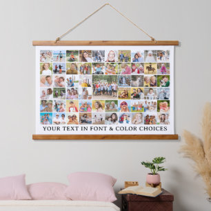 Einfache 57 FotoCollage Custom Personalisiert Wandteppich Mit Holzrahmen