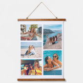 Einfache 5-FotoCollage Wandteppich Mit Holzrahmen (Vorderseite)