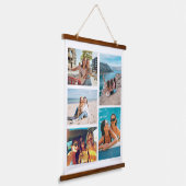 Einfache 5-FotoCollage Wandteppich Mit Holzrahmen (Gewinkelt)
