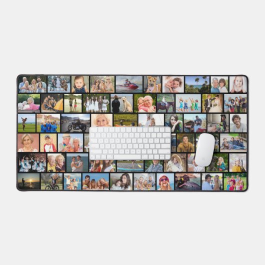 Einfache 60-Bild-Collage benutzerdefinierte Farbe Schreibtischunterlage (Tastatur & Maus)