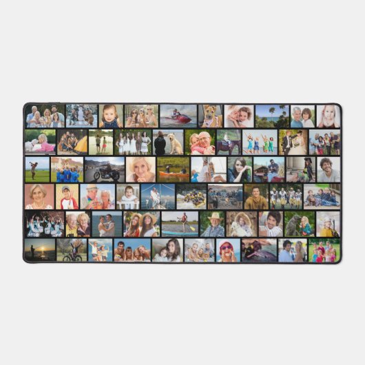 Einfache 60-Bild-Collage benutzerdefinierte Farbe Schreibtischunterlage (Vorderseite)