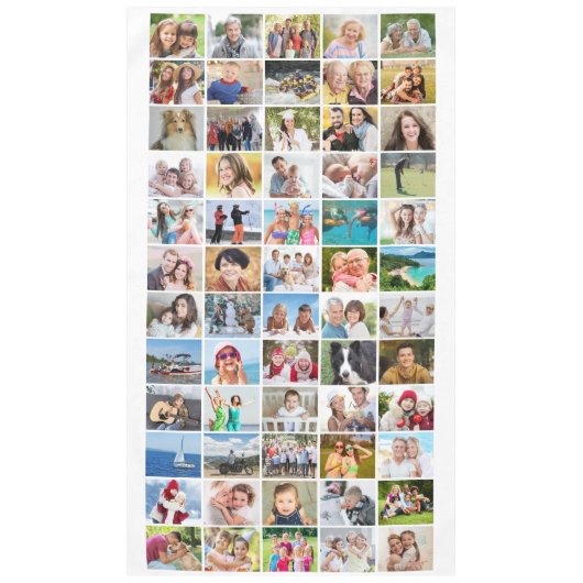 Einfache 60 FotoCollage Tischdecke (Vorderseite)