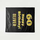 Einfache 60. Happy Birthday Party Berg Hintergrund Wandteppich (Vorderseite (Horizontal))