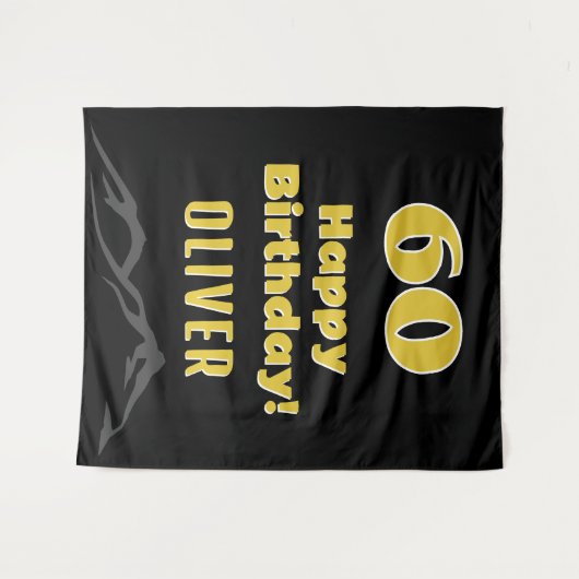 Einfache 60. Happy Birthday Party Berg Hintergrund Wandteppich (Vorderseite (Horizontal))