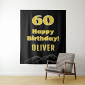Einfache 60. Happy Birthday Party Berg Hintergrund Wandteppich (Beispiel)