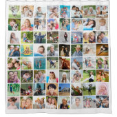 Einfache 64-Bild-Collage benutzerdefinierte Farbe Duschvorhang (Vorderseite)