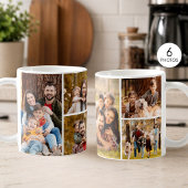 Einfache 6-Foto-Collage Kaffeetasse