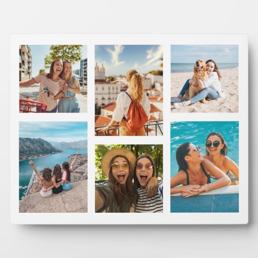 Einfache 6-FotoCollage Fotoplatte (Vorderseite)