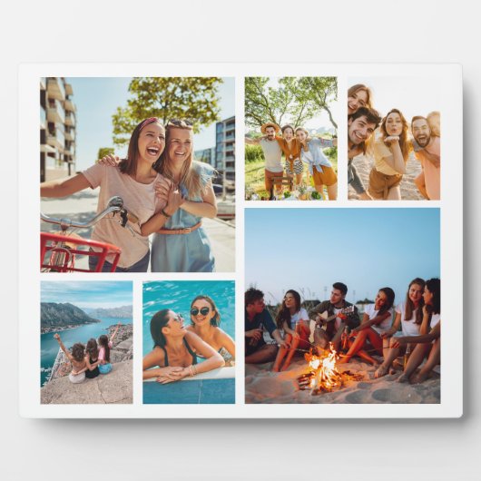 Einfache 6-FotoCollage Fotoplatte (Vorderseite)