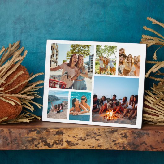 Einfache 6-FotoCollage Fotoplatte (Seite)