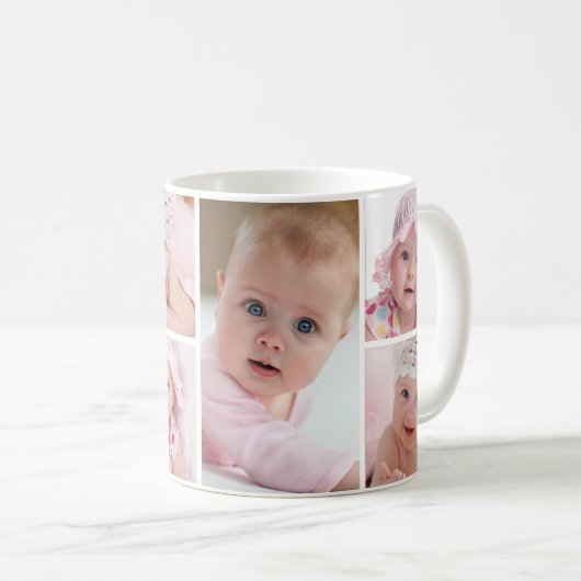Einfache 6-FotoCollage Kaffeetasse (VorderseiteRechts)