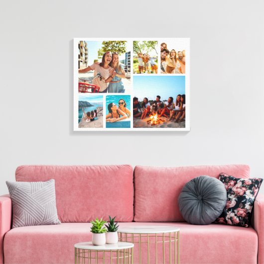 Einfache 6-FotoCollage Leinwanddruck (Insitu (Wohnzimmer))