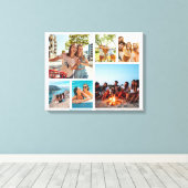Einfache 6-FotoCollage Leinwanddruck (Insitu (Holzboden))