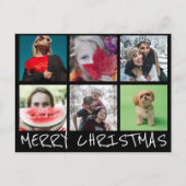 Einfache 6 Insta Foto Collage Frohe Weihnachten Postkarte (Vorderseite)