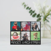 Einfache 6 Insta Foto Collage Frohe Weihnachten Postkarte (Stehend Vorderseite)